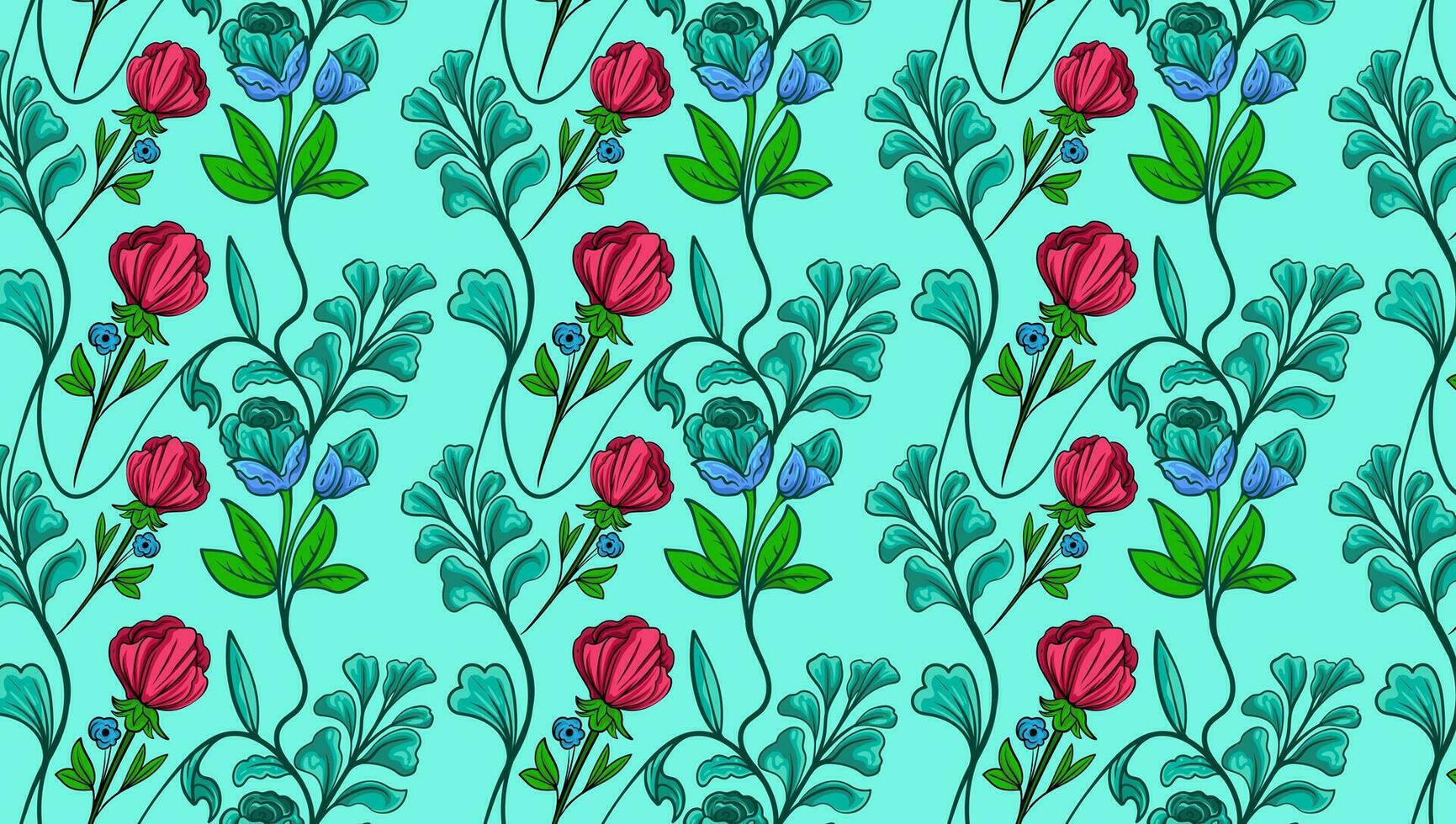 ditsy patroon bloemen naadloos textuur. abstract achtergrond met gemakkelijk klein blauw bloemen, bladeren. vrijheid stijl achtergronden. subtiel ornament. elegant herhaling ontwerp voor decor, kleding stof, afdrukken vector