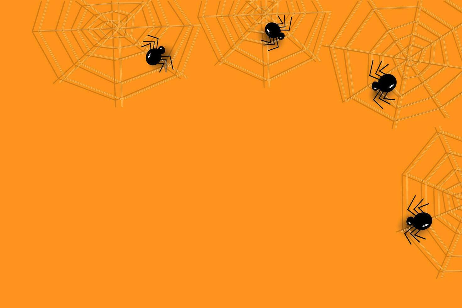 abstract hoek grens ontwerp voor halloween met spinnenwebben en spinnen in modieus vakantie oranje schaduw vector