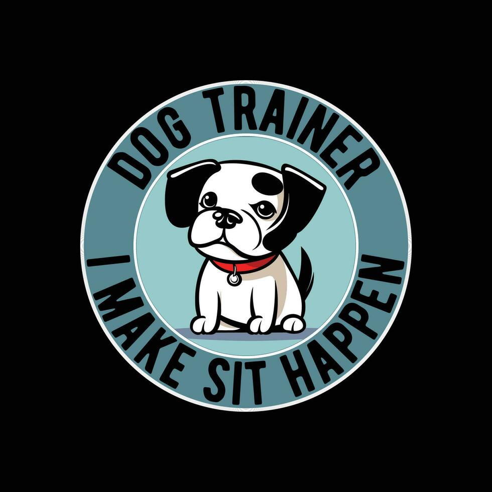 hond trainer ik maken zitten gebeuren logo vector