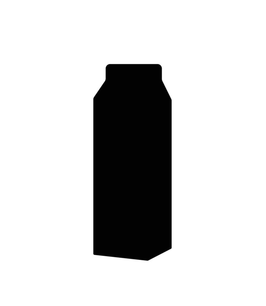 melk karton boxe silhouet, zuivel drinken melk houder verpakking icoon vector