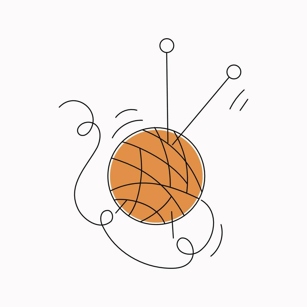 logo, teken handgemaakt. ballen van draad. vector