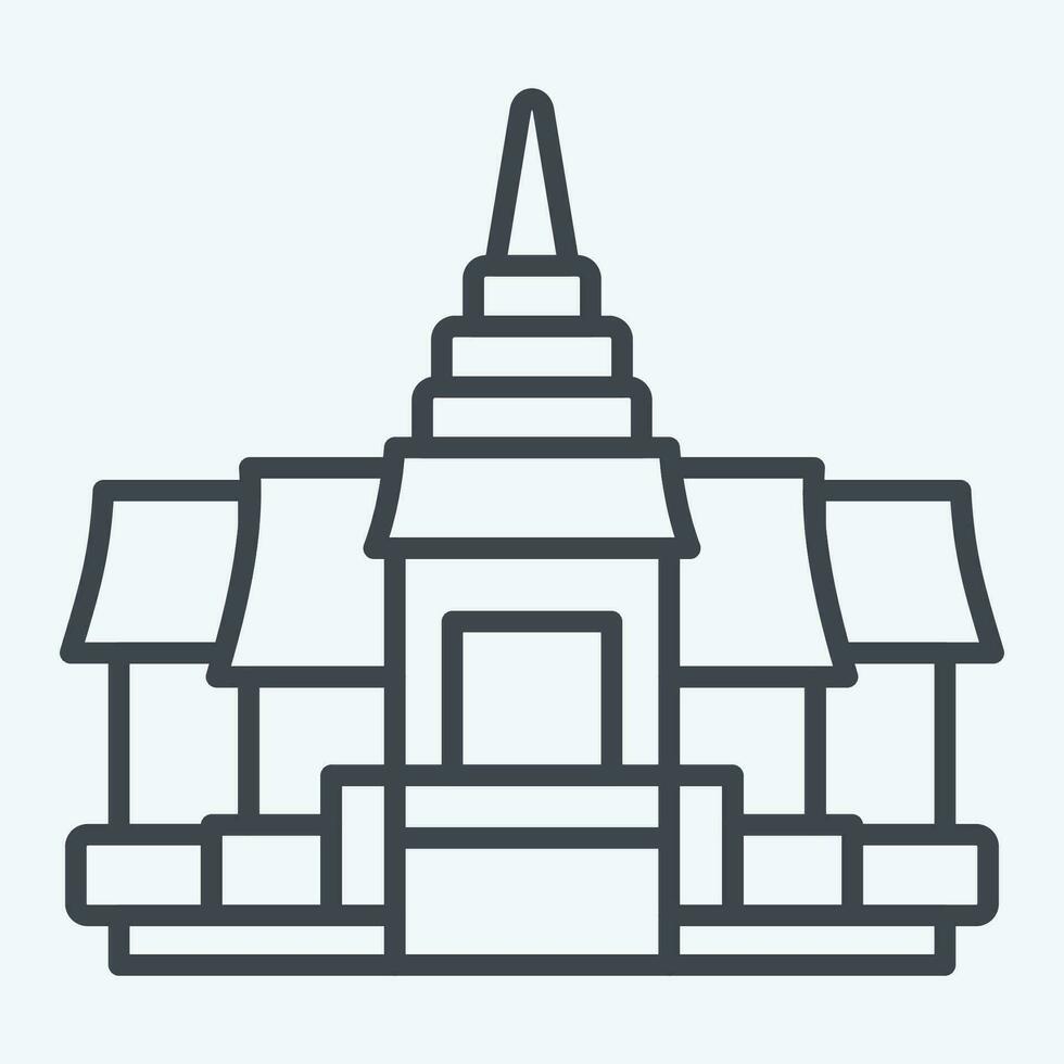 icoon pagode. verwant naar Cambodja symbool. lijn stijl. gemakkelijk ontwerp bewerkbaar. gemakkelijk illustratie vector