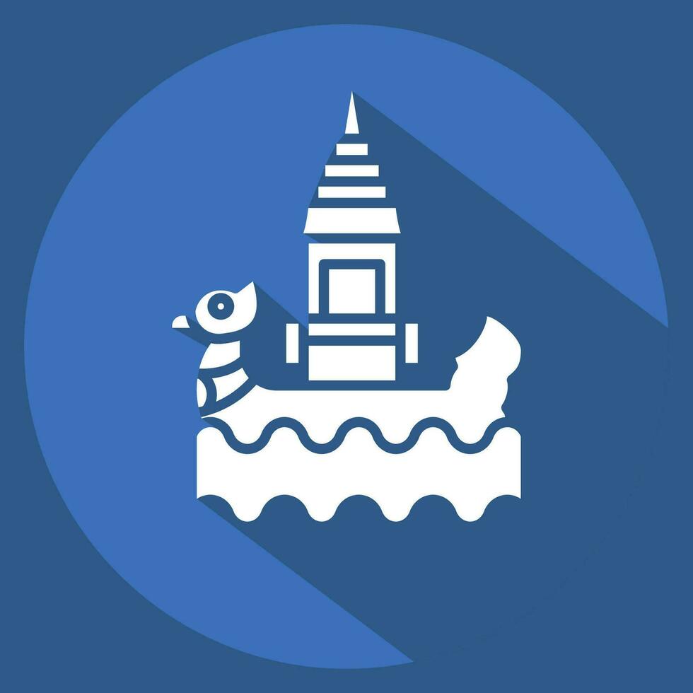 icoon bon om toek. verwant naar Cambodja symbool. lang schaduw stijl. gemakkelijk ontwerp bewerkbaar. gemakkelijk illustratie vector