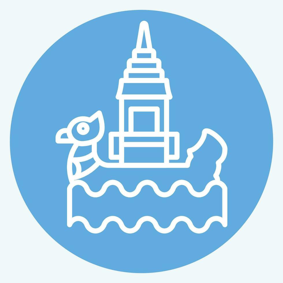 icoon bon om toek. verwant naar Cambodja symbool. blauw ogen stijl. gemakkelijk ontwerp bewerkbaar. gemakkelijk illustratie vector