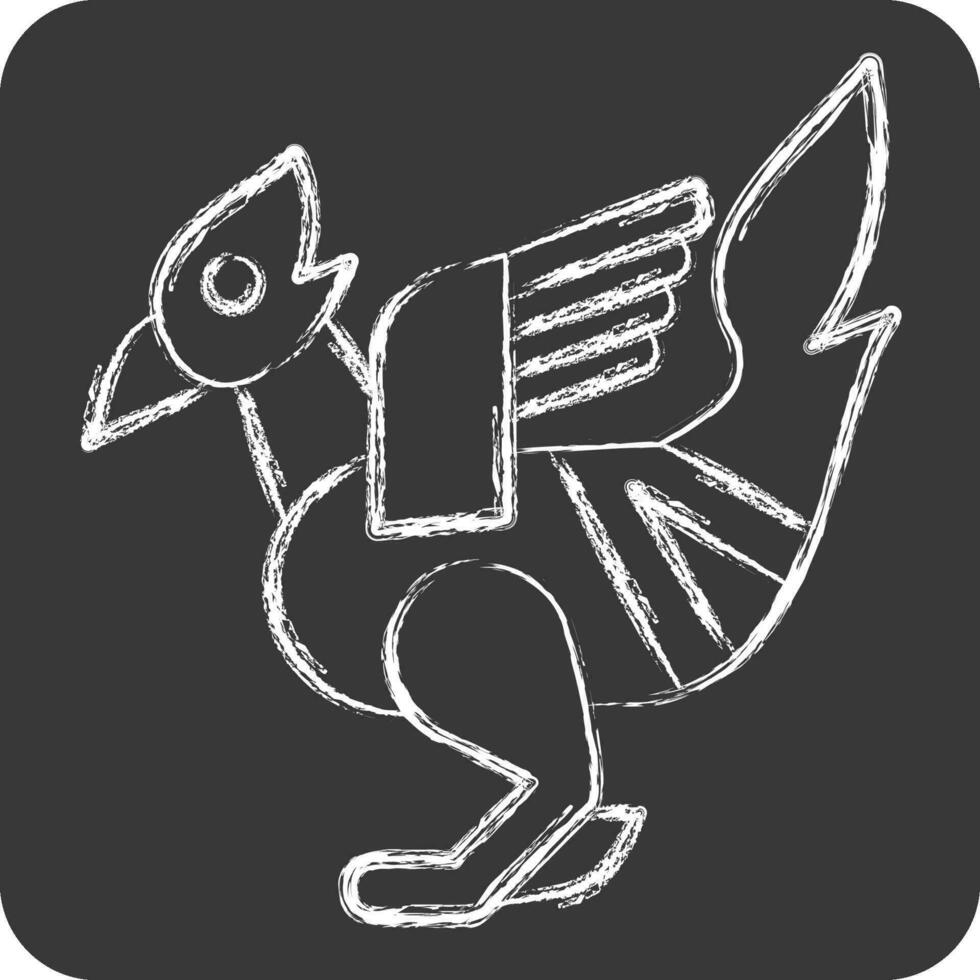 icoon vogel standbeelden. verwant naar Cambodja symbool. krijt stijl. gemakkelijk ontwerp bewerkbaar. gemakkelijk illustratie vector