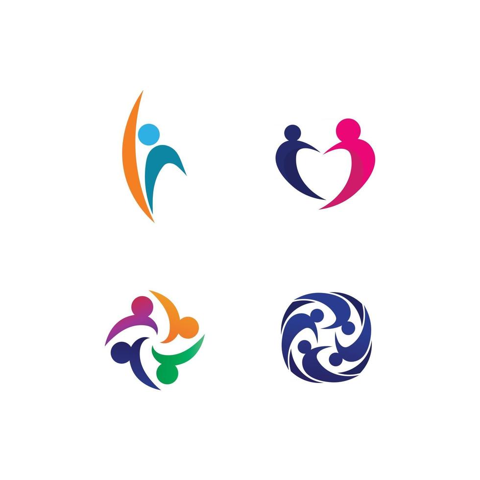 succes logo team werk merk en bedrijfslogo, vector gemeenschap, eenheid kleurrijk en vriendschap, partner teamwerk zorg logo