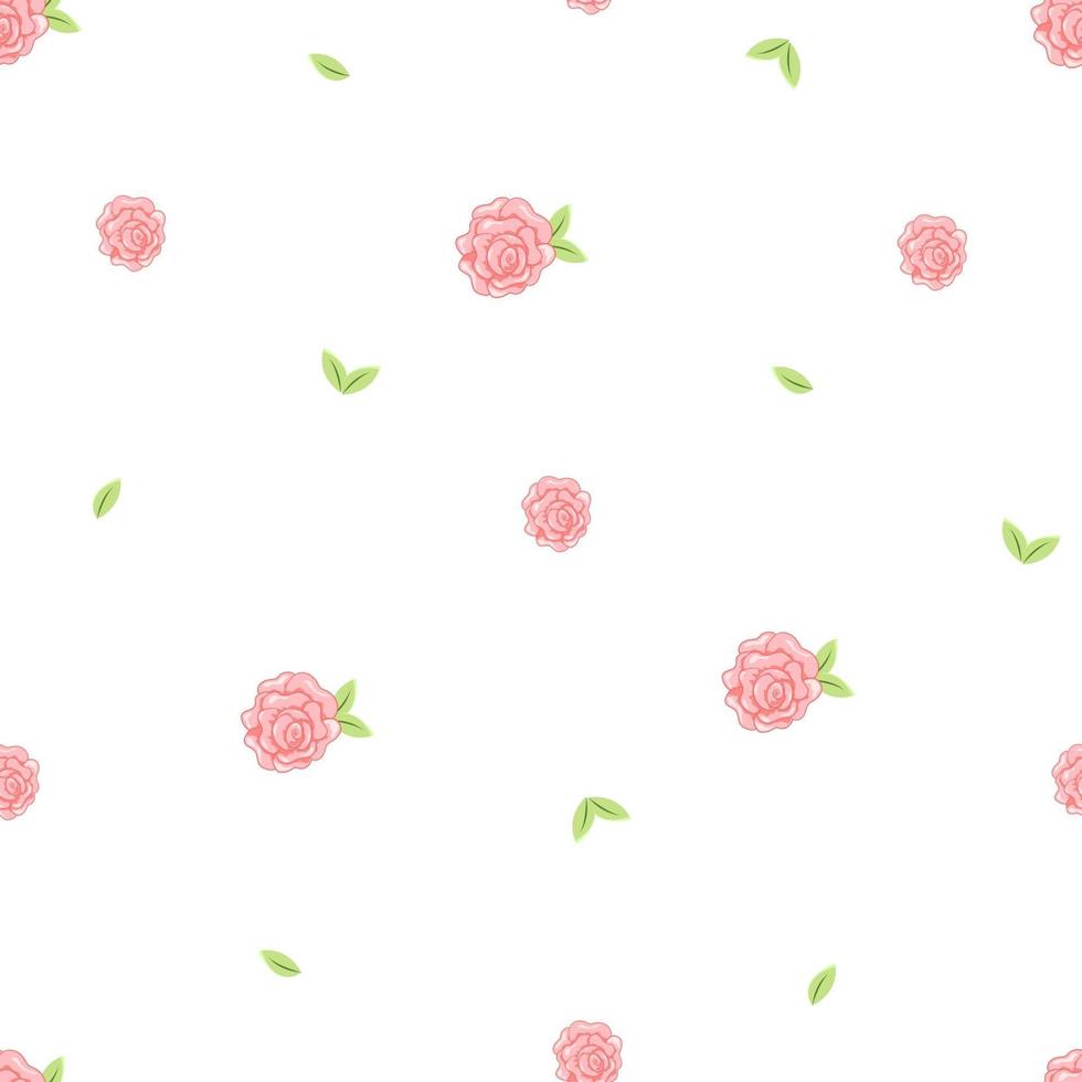 naadloos patroon met schattige roze rozen vector