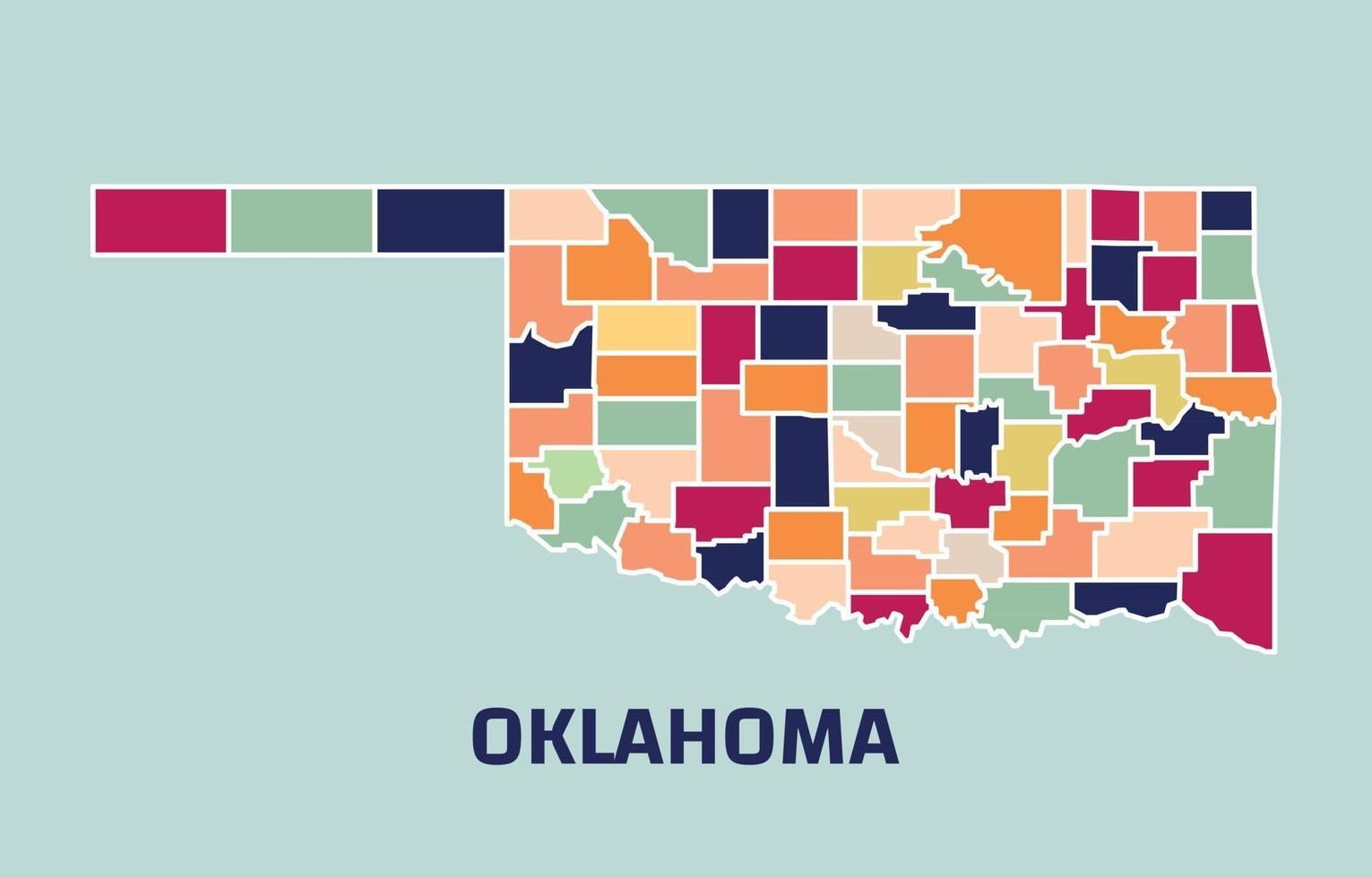 kleurrijke kaart van Oklahoma vector