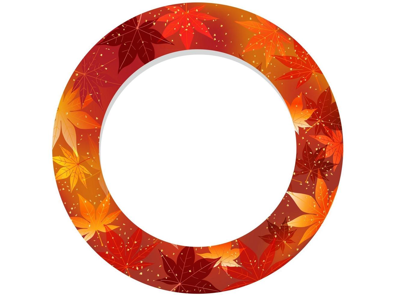 herfst esdoornblad vector ronde frame geïsoleerd op een witte achtergrond.