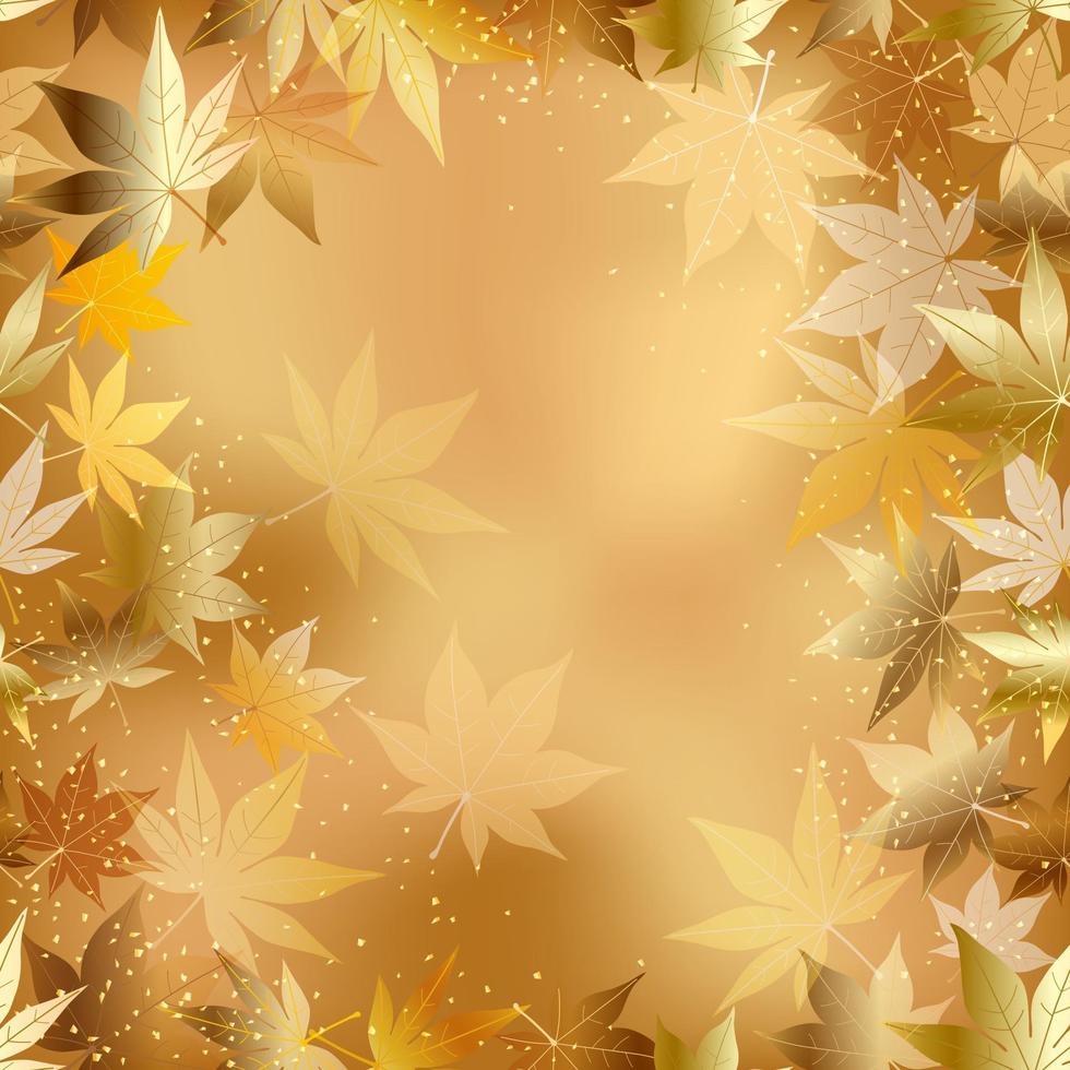 naadloze herfst esdoornblad vector vierkante achtergrond. horizontaal en verticaal herhaalbaar.