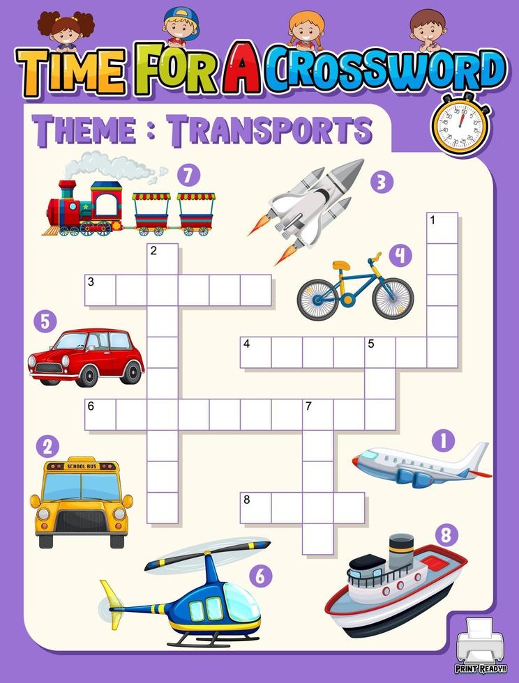 periode pistool Op de kop van sjabloon voor kruiswoordpuzzels over transport 2860856 Vectorkunst bij  Vecteezy