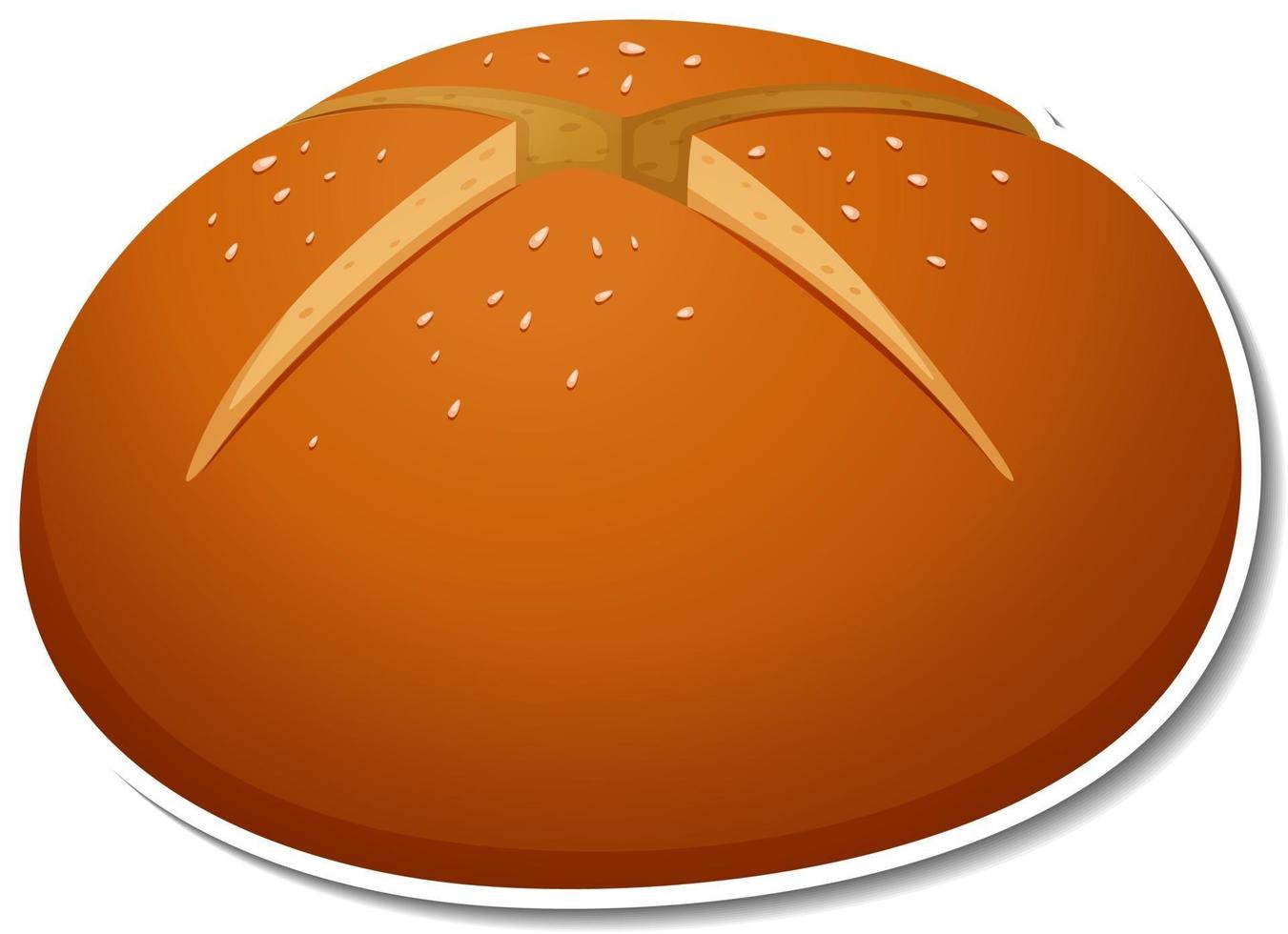 hot cross bun sticker op witte achtergrond vector