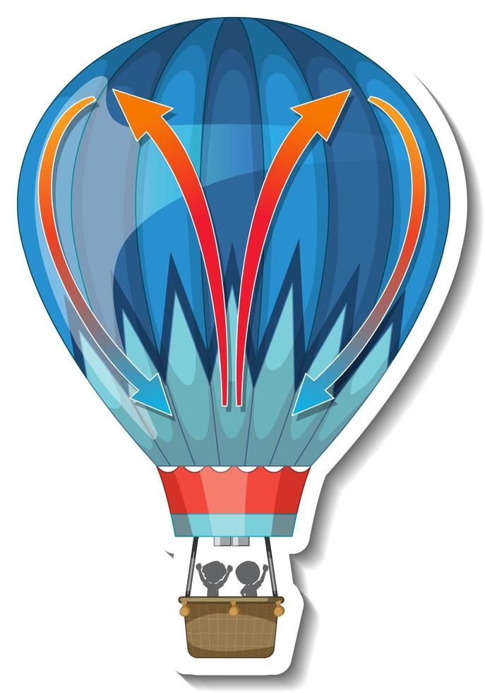 een stickersjabloon met geïsoleerde luchtballon vector