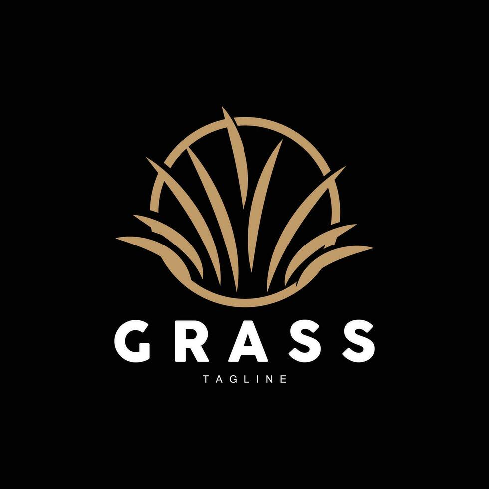 groen gras logo ontwerp, boerderij landschap illustratie, natuurlijk landschap vector