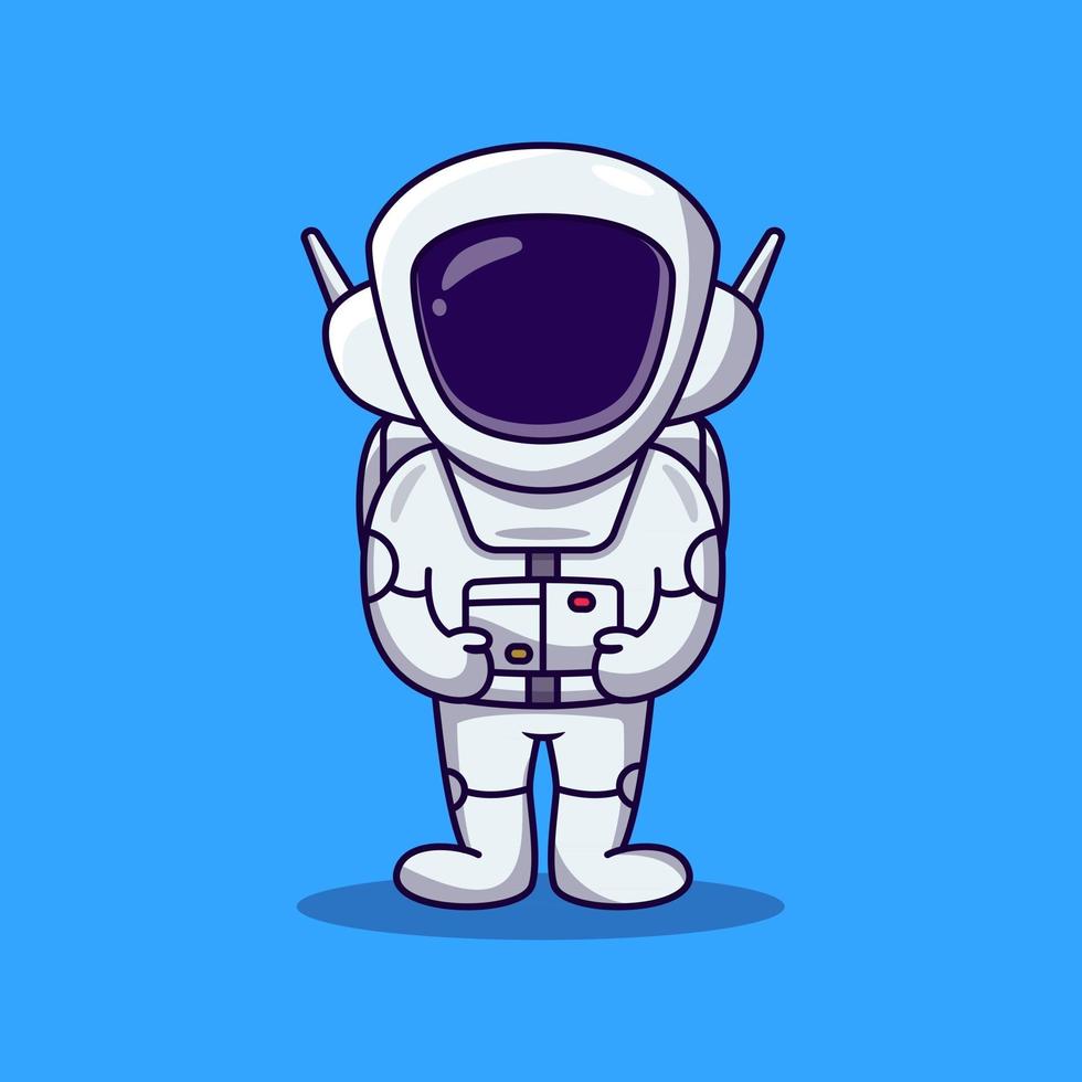 schattige astronaut staande cartoon afbeelding. ruimtevaarder cartoon vector