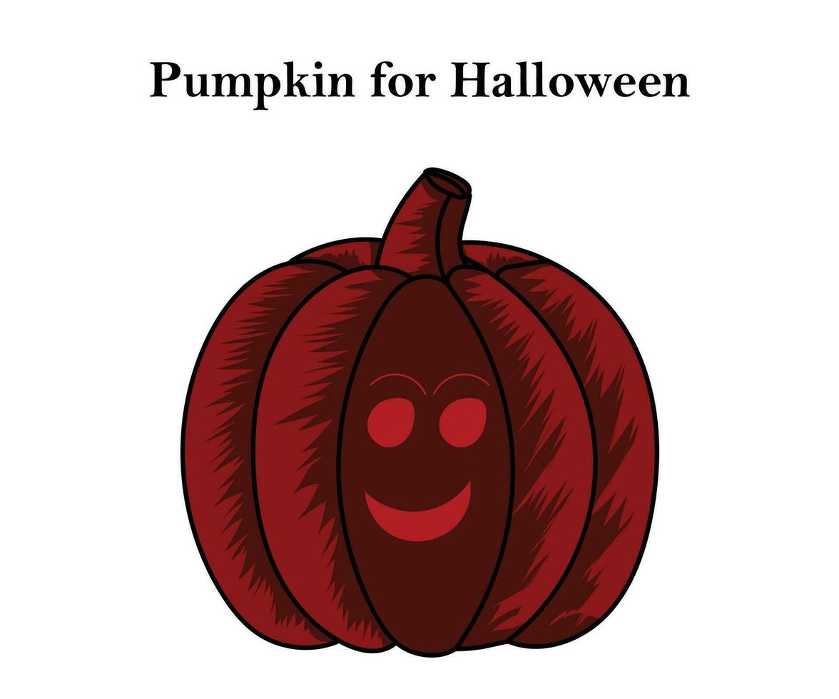 pompoen voor halloween en dankzegging voor kastanjebruin kleur ontwerp met vector illustratie