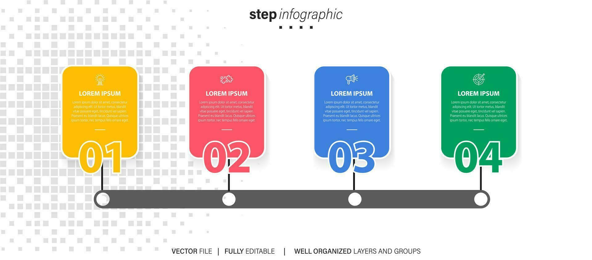 zakelijke infographic sjabloon. dun lijnontwerplabel met pictogram en 4 opties, stappen of processen. vector