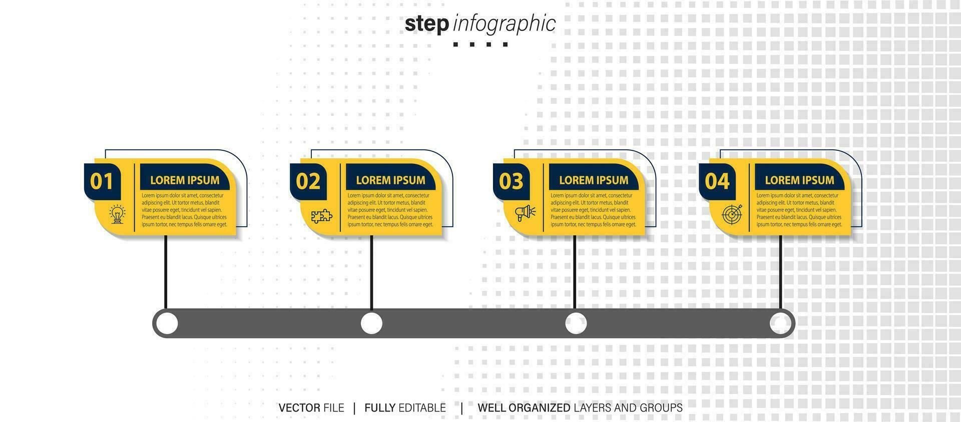 tijdlijn infographic dun lijn ontwerp met pictogrammen. sjabloon voor grafiek, diagram, presentaties. bedrijf concept met 4 opties. vector illustratie.