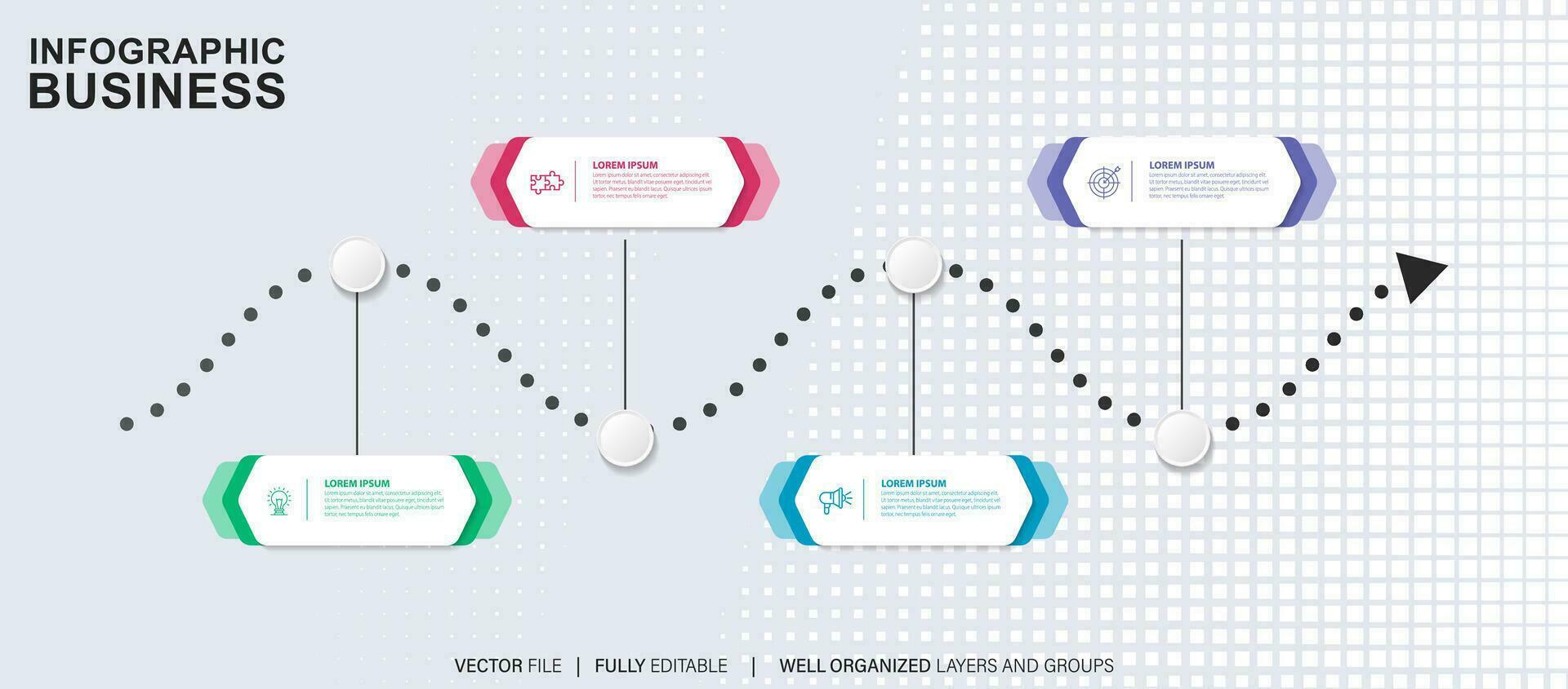 bedrijf gegevens visualisatie tijdlijn infographic pictogrammen ontworpen voor abstract achtergrond sjabloon mijlpaal element modern diagram werkwijze technologie digitaal afzet gegevens presentatie tabel vector