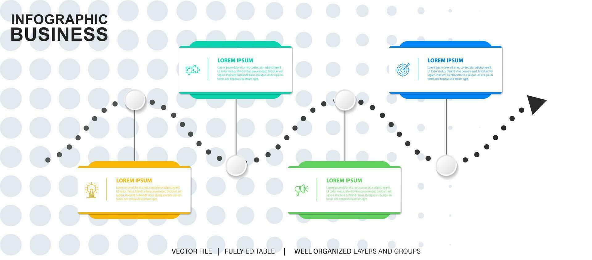 zakelijke infographic sjabloon. dun lijnontwerplabel met pictogram en 4 opties, stappen of processen. vector