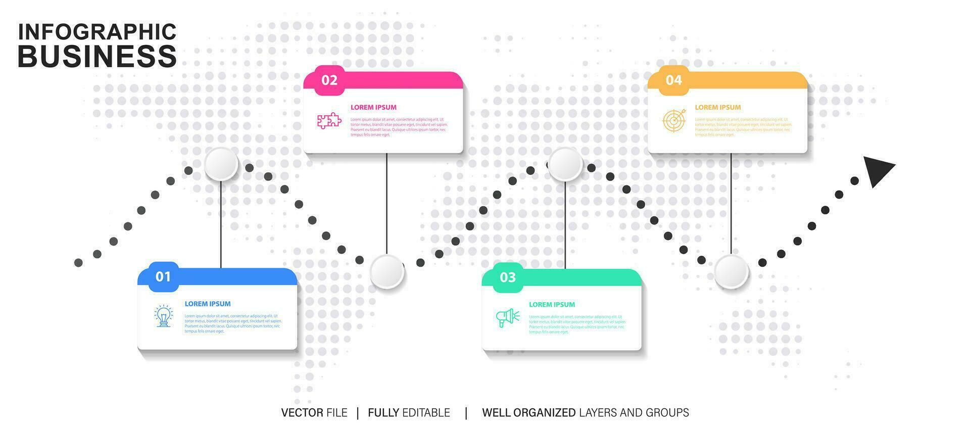 zakelijke routekaart tijdlijn infographic stad ontworpen voor abstracte achtergrond sjabloon mijlpaal element modern diagram proces technologie digitale marketing gegevens presentatie grafiek vectorillustratie vector