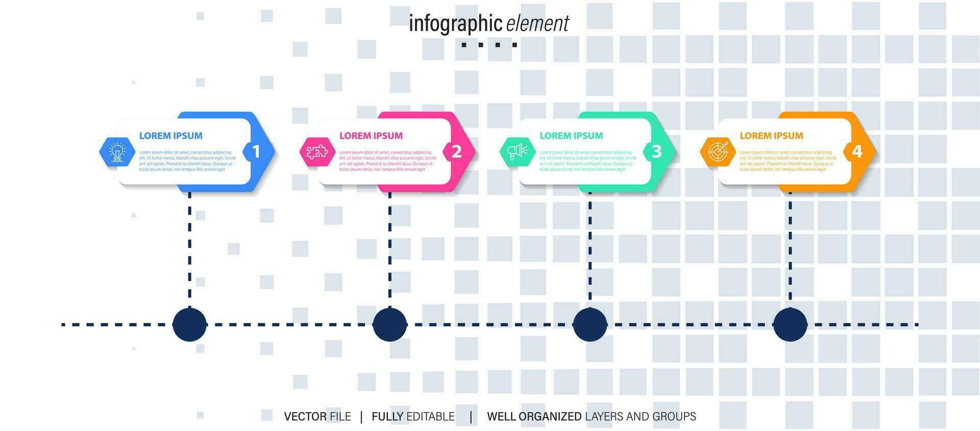 zakelijke routekaart tijdlijn infographic pictogrammen ontworpen voor abstracte achtergrond sjabloon mijlpaal element moderne diagram proces technologie digitale marketing gegevens presentatie grafiek vectorillustratie vector