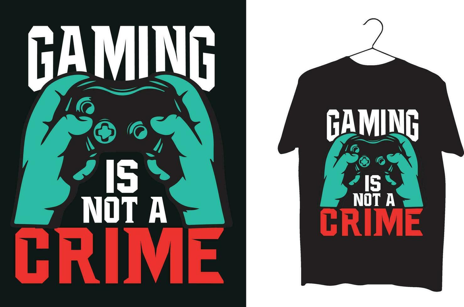 gaming is niet een misdrijf t-shirt ontwerp vector