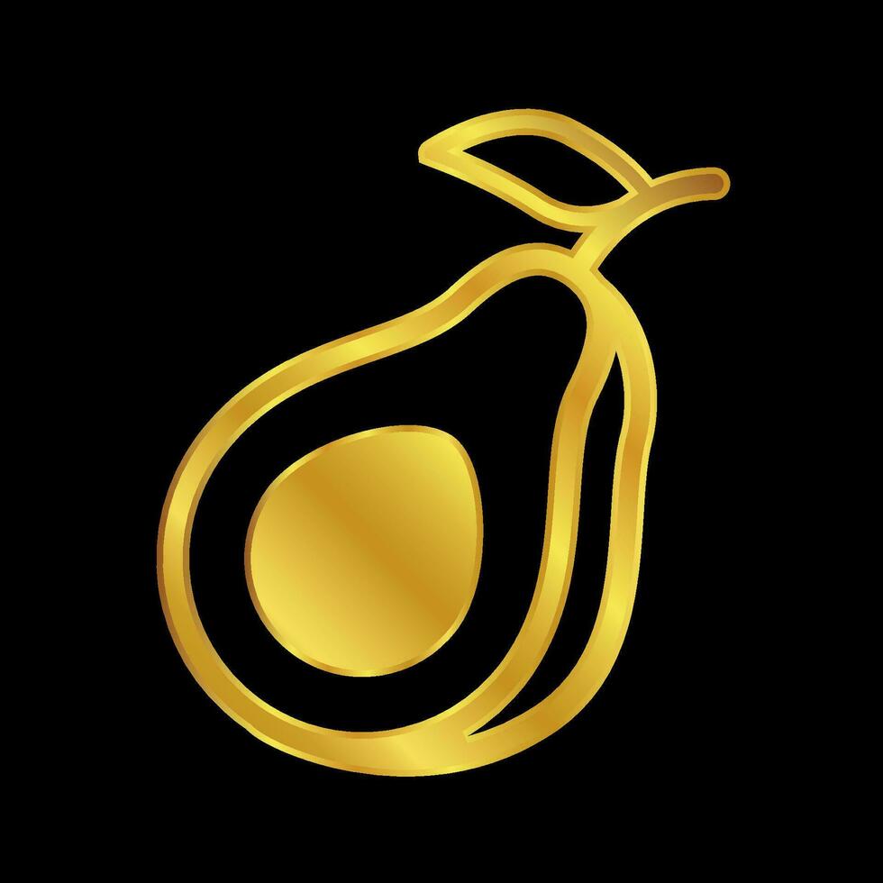 goud gekleurde avocado icoon vector