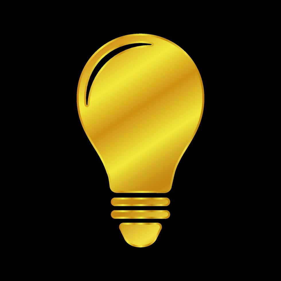 goud gekleurde licht lamp icoon vector