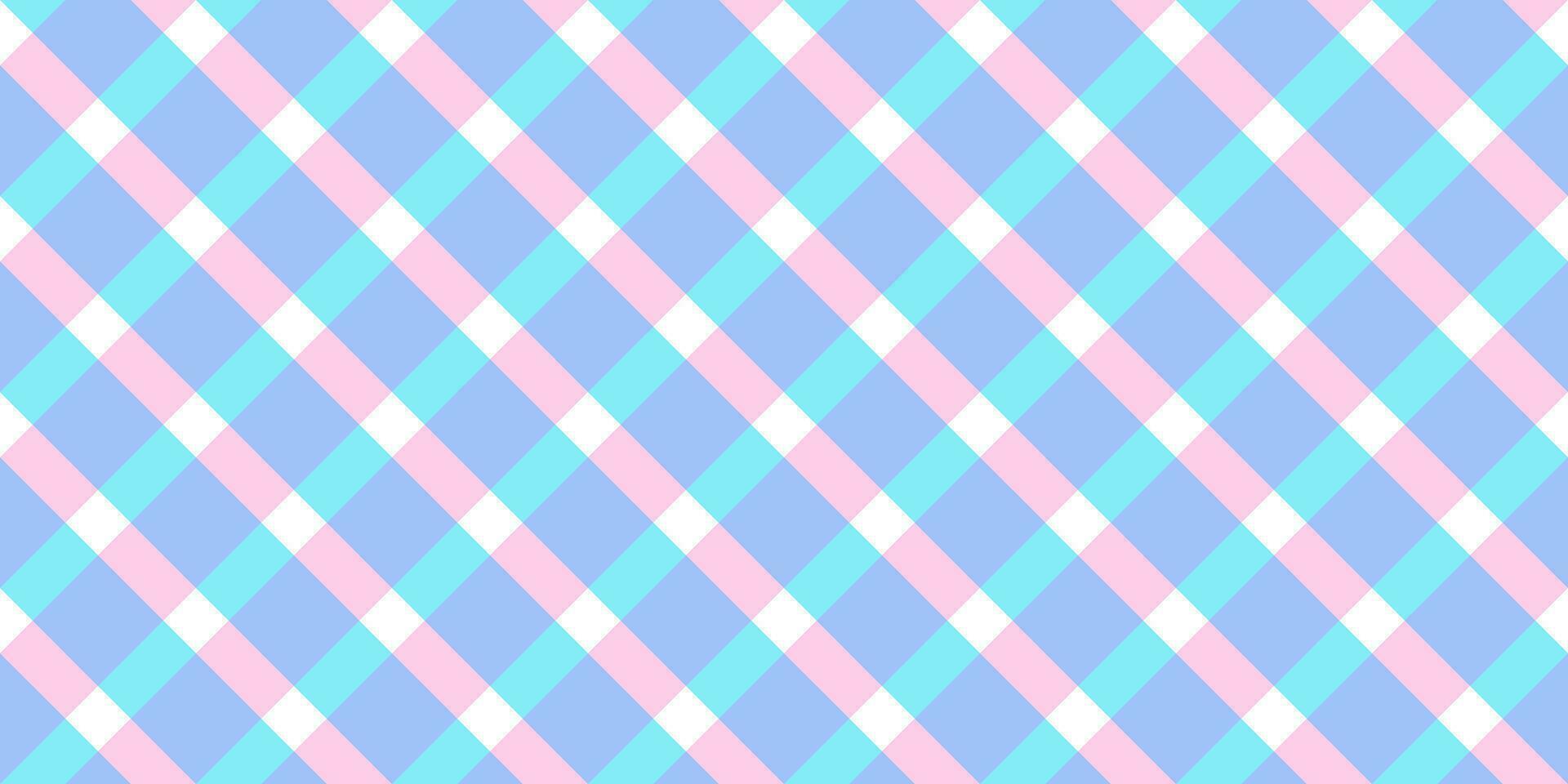 Vichy diagonaal naadloos patroon in pastel kleuren voor roze pop. katoenen stof ontwerp verjaardag, Pasen vakantie textiel decoratief. vector controleren plaid patronen kleding stof - picknick deken, tafelkleed, jurk.