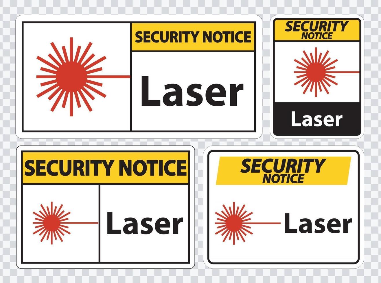 veiligheidsmededeling laser symbool teken symbool teken isoleren op transparante achtergrond, vectorillustratie vector