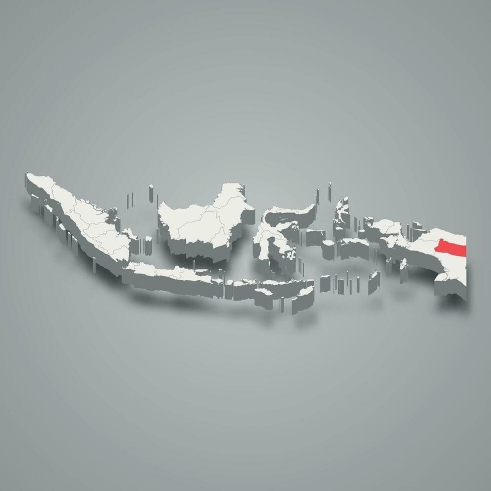 hoogland Papoea provincie plaats Indonesië 3d kaart vector