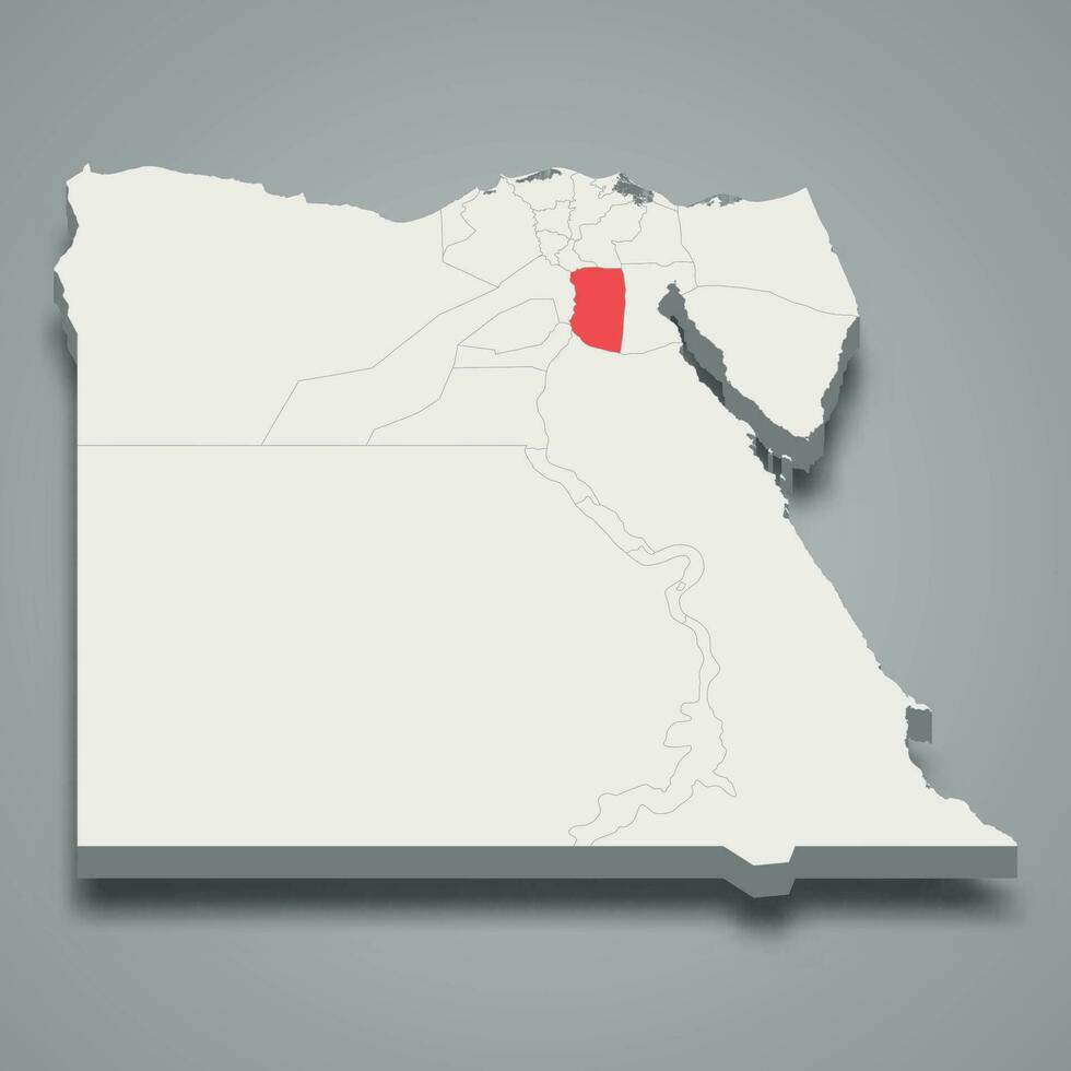 Cairo regio plaats binnen Egypte 3d kaart vector