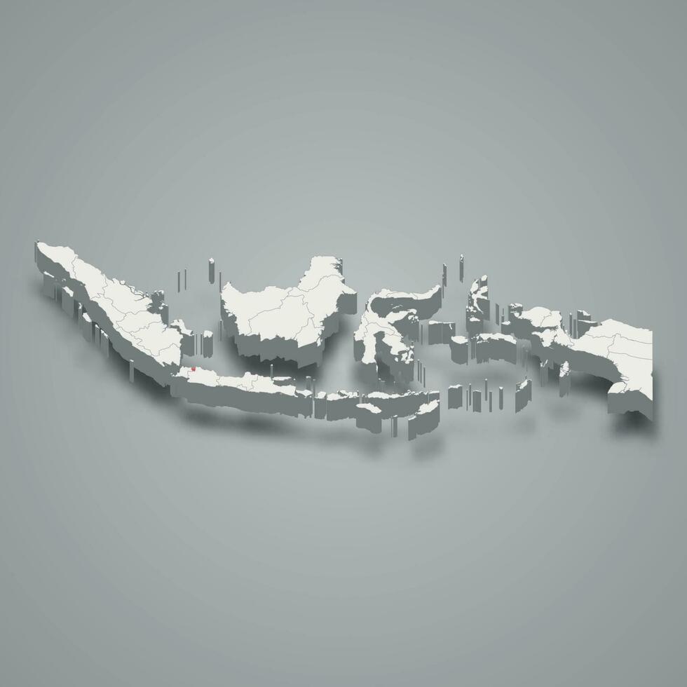 Jakarta provincie plaats Indonesië 3d kaart vector