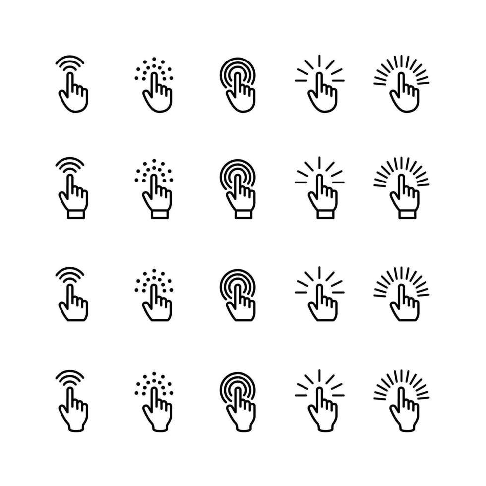 muis hand cursor icon set icon vector