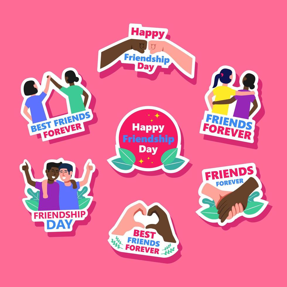 vriendschap sticker set vector