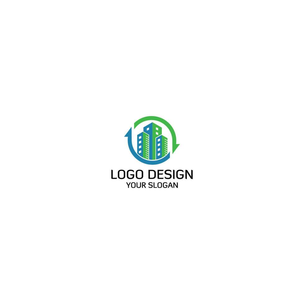 gebouw schoonmaak logo ontwerp vector