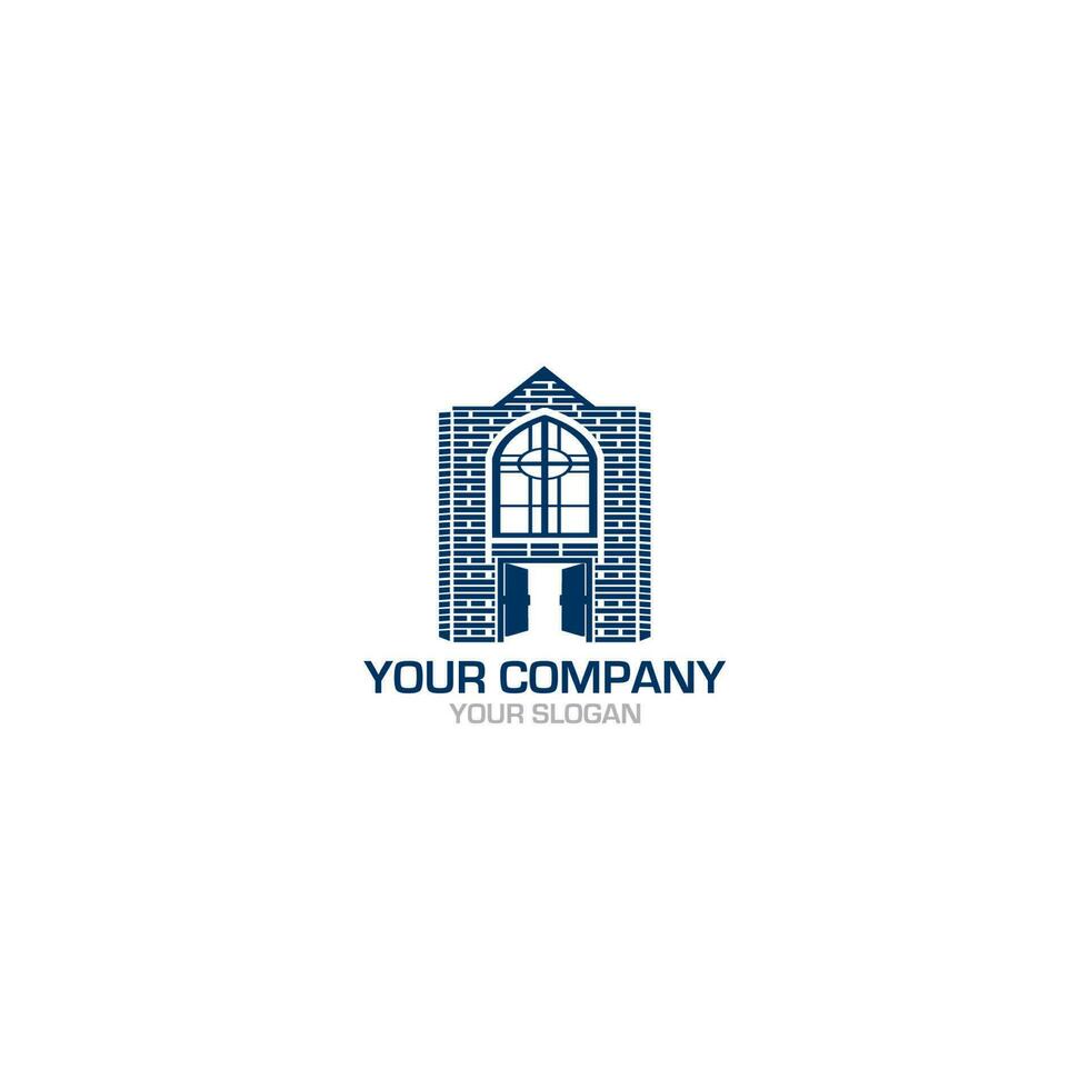 gebouw kerk logo ontwerp vector