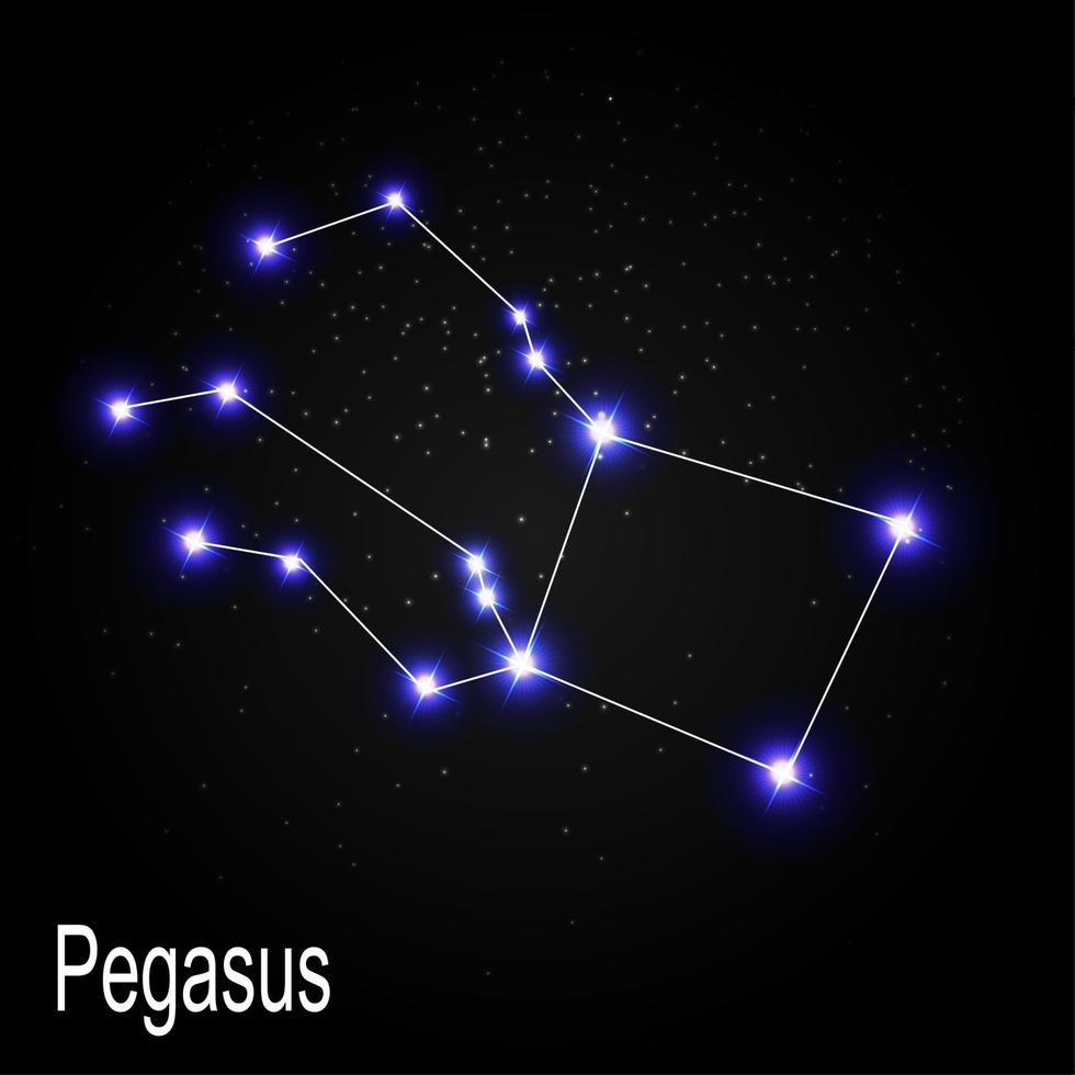 Pegasus-sterrenbeeld met mooie heldere sterren op de achtergrond van kosmische hemel vectorillustratie vector