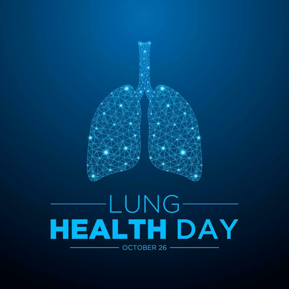 long Gezondheid dag. vector illustratie van wereld long Gezondheid dag bewustzijn poster met gezond longen en inhalator.