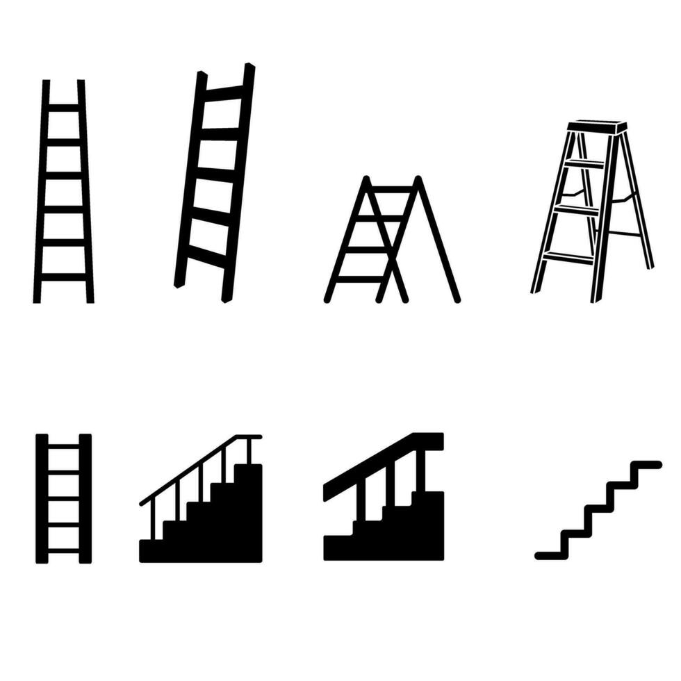 ladder icoon vector set. stappen illustratie teken verzameling. trap symbool of logo.