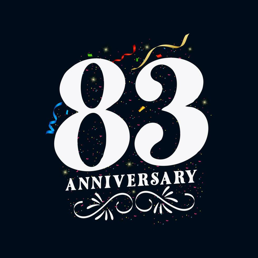 83 verjaardag luxueus gouden kleur 83 jaren verjaardag viering logo ontwerp sjabloon vector