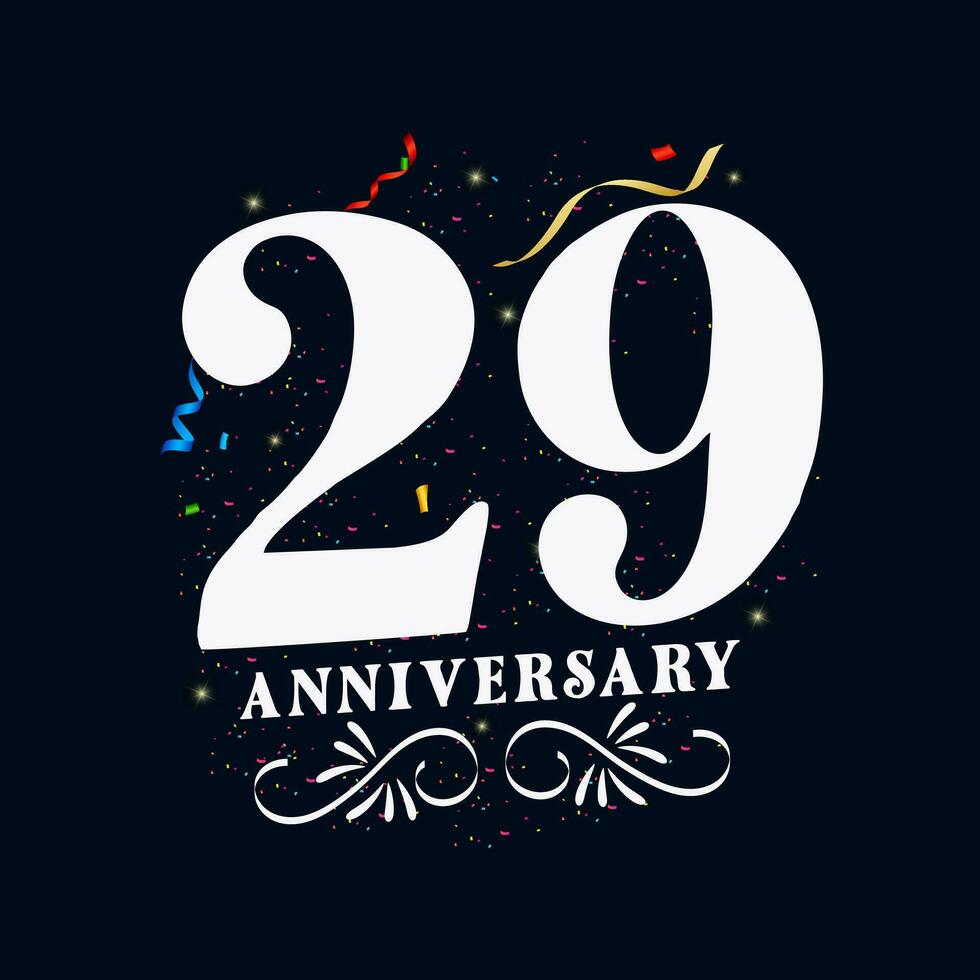29 verjaardag luxueus gouden kleur 29 jaren verjaardag viering logo ontwerp sjabloon vector
