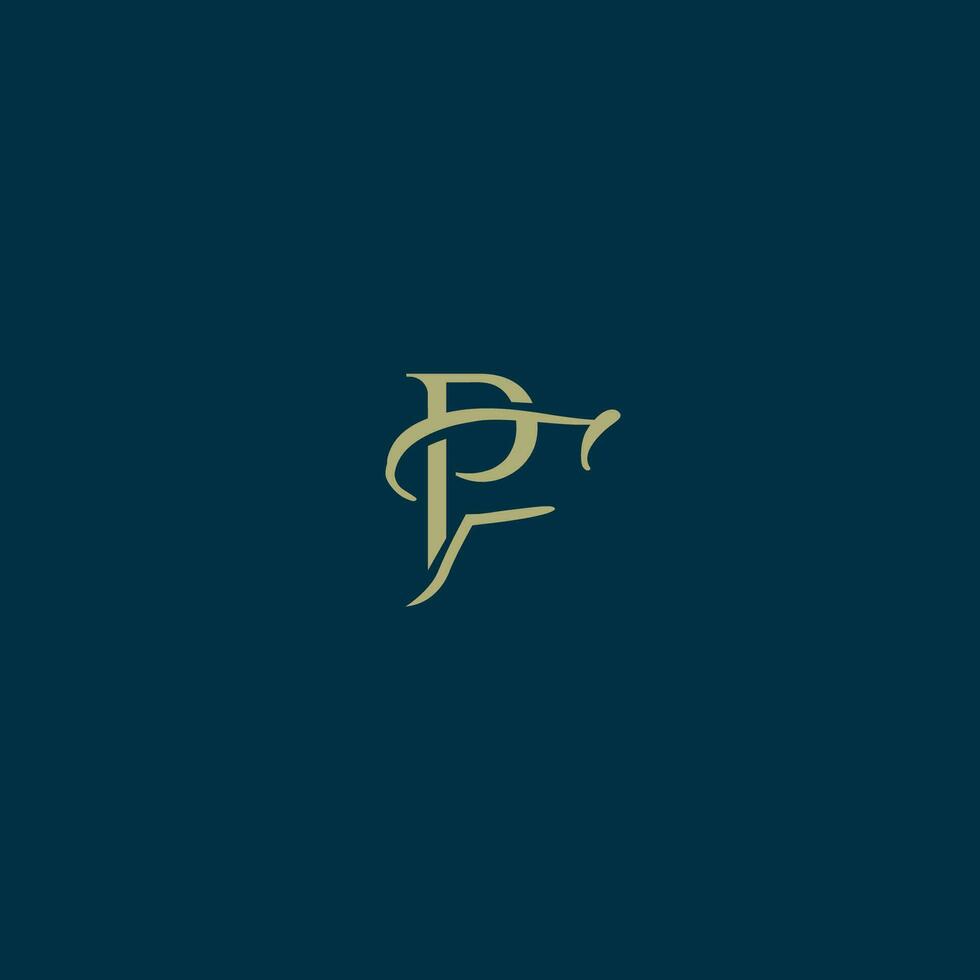 pf brief exclusief ontwerp wettelijk logo icoon vector