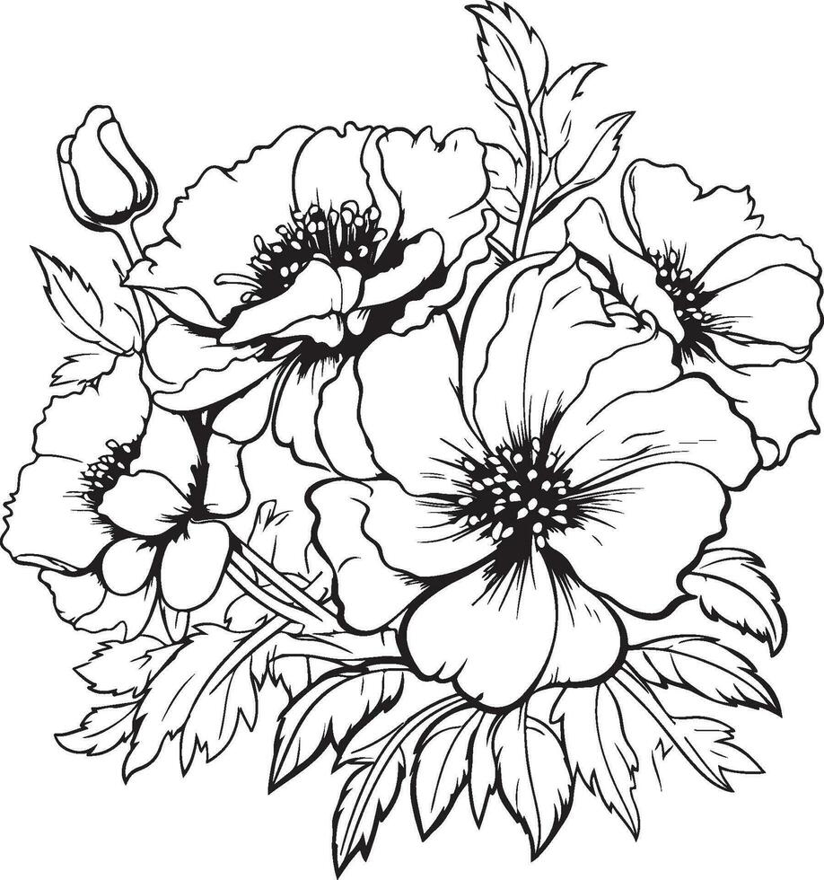 bloemen kleurplaat vector