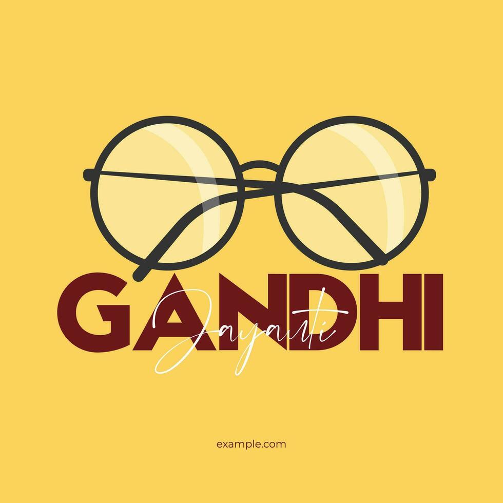 mahatma Gandhi Jayanti - 2e oktober met creatief ontwerp vector illustratie, Gandhi in Hindi