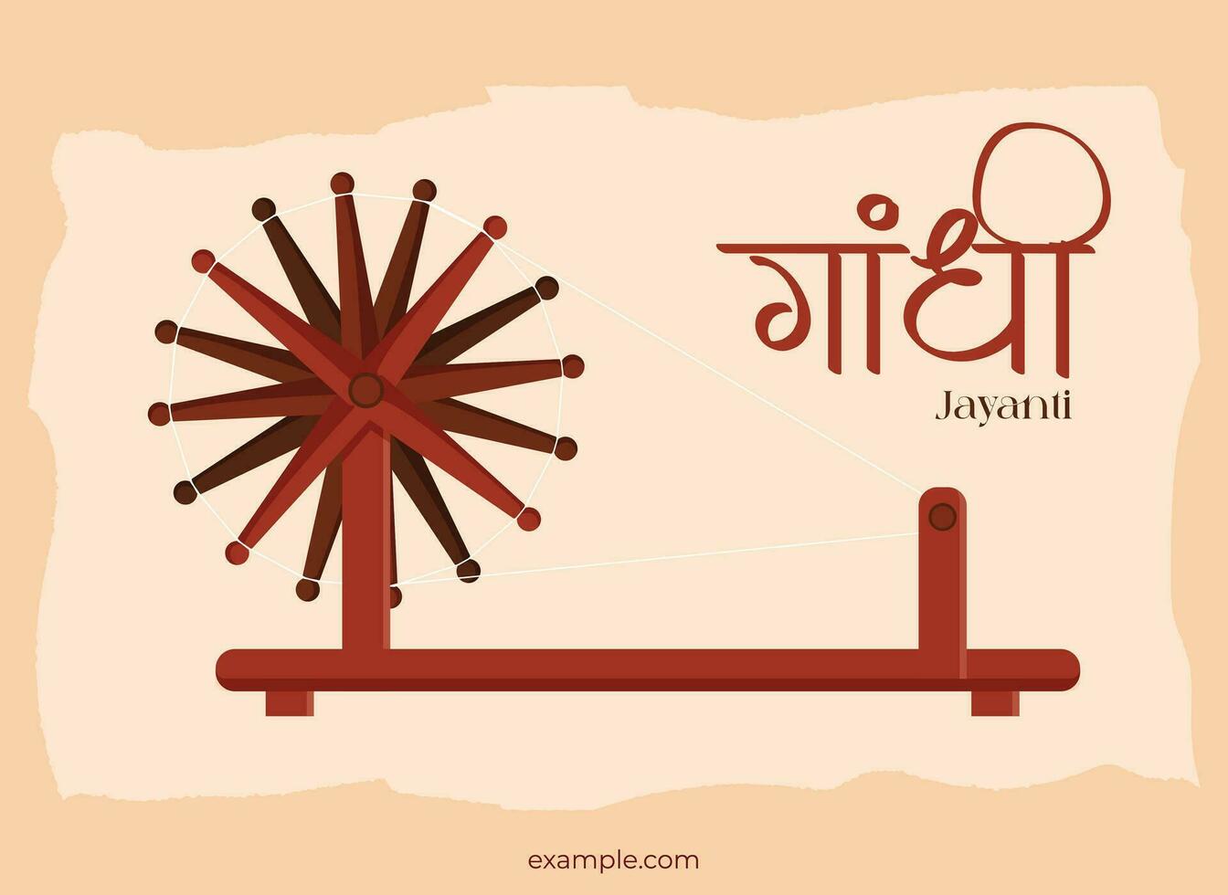 mahatma Gandhi Jayanti - 2e oktober met creatief ontwerp vector illustratie, Gandhi in Hindi