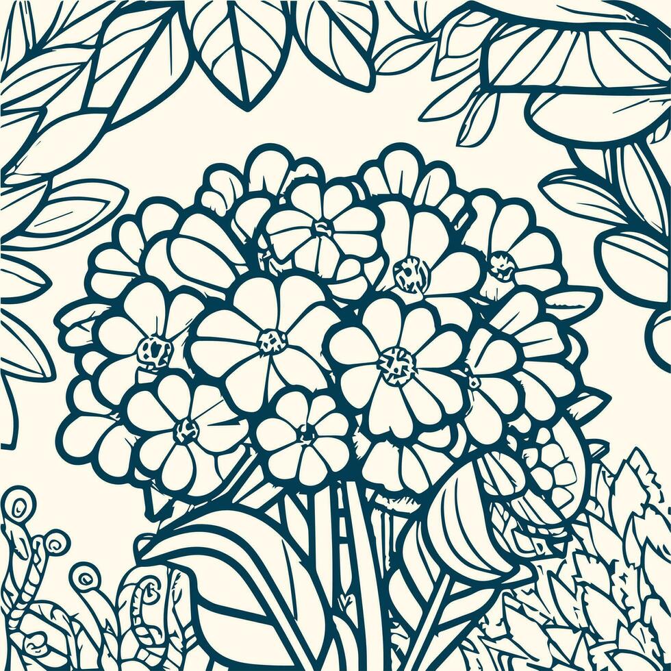 bloem kleur bladzijde vector. bloem lijn kunst wit achtergrond, schattig bloemen afdrukbare kleur bladzijde, vector bloem bladzijde voor kleuren, schets magnolia