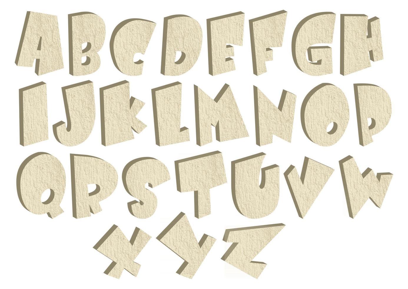 lettertype met rots- of steentextuur vector