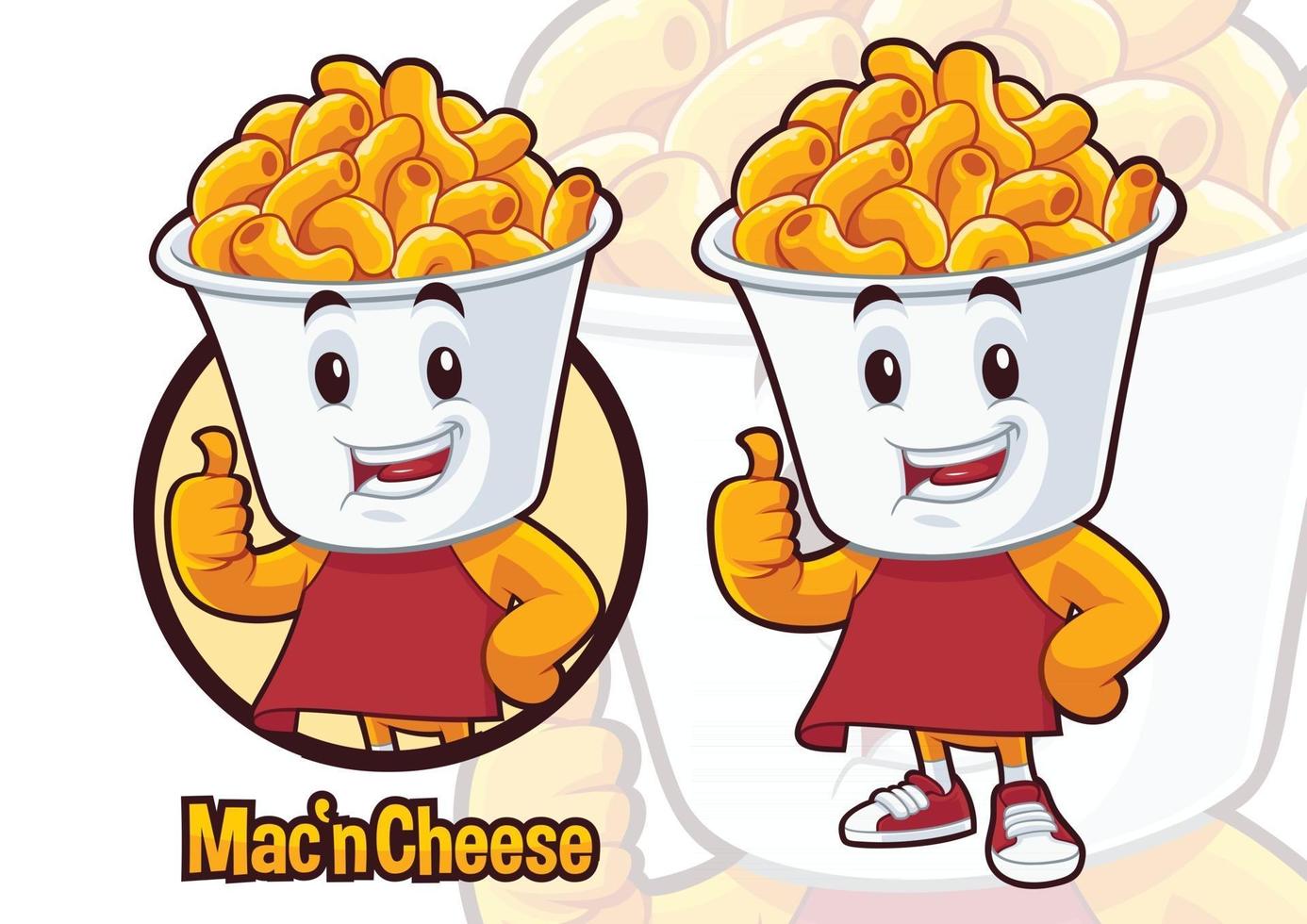 mac n cheese mascotte ontwerp vector